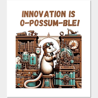 Funny Retro Science Art Innovation Is O-POSSUM-BLE Posters and Art